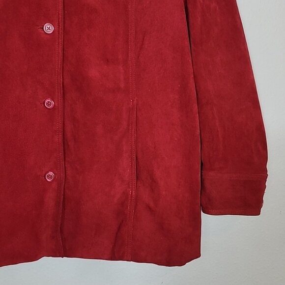 Vintage Jaclyn Smith Suede Leather Coat Jacket Women’s Size XL Red Button Up Y2K - Picture 9 of 15